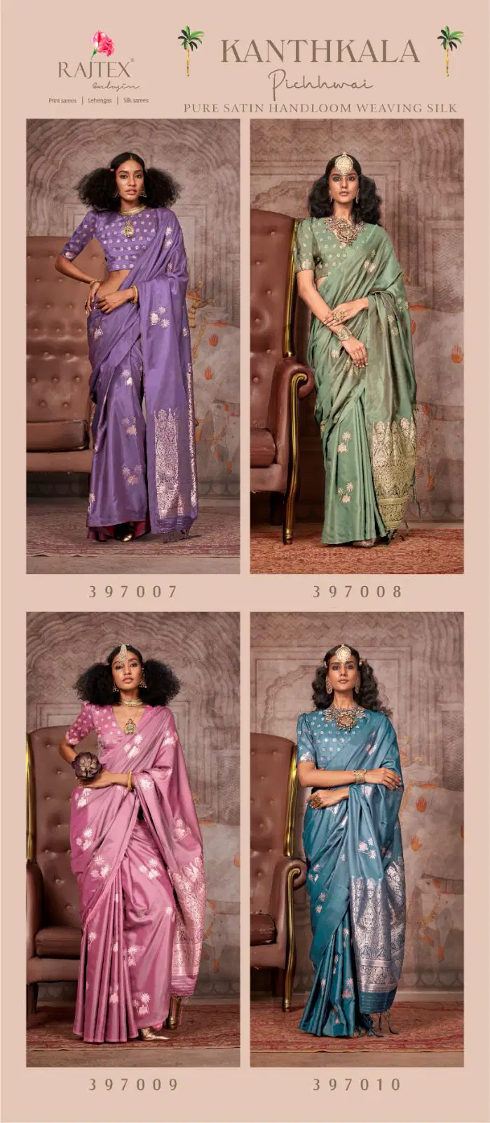 Kanthkala Pichhwai By Rajtex Satin Occation Wear Saree Orders In India